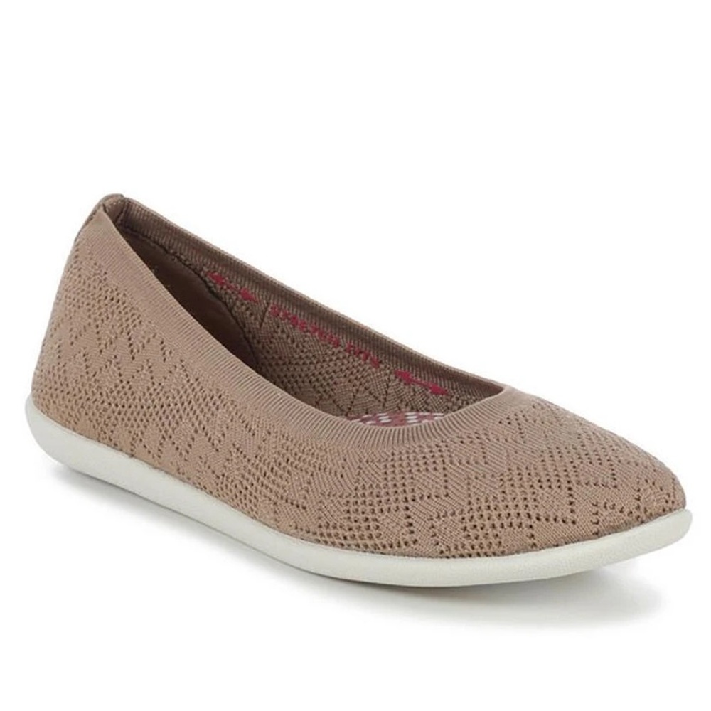 Women's Beige Knit Ballet Flats